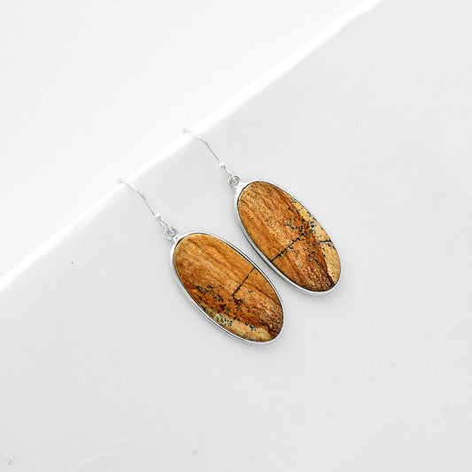 Natural Picture Jasper Earrings E-1001 SDE65944