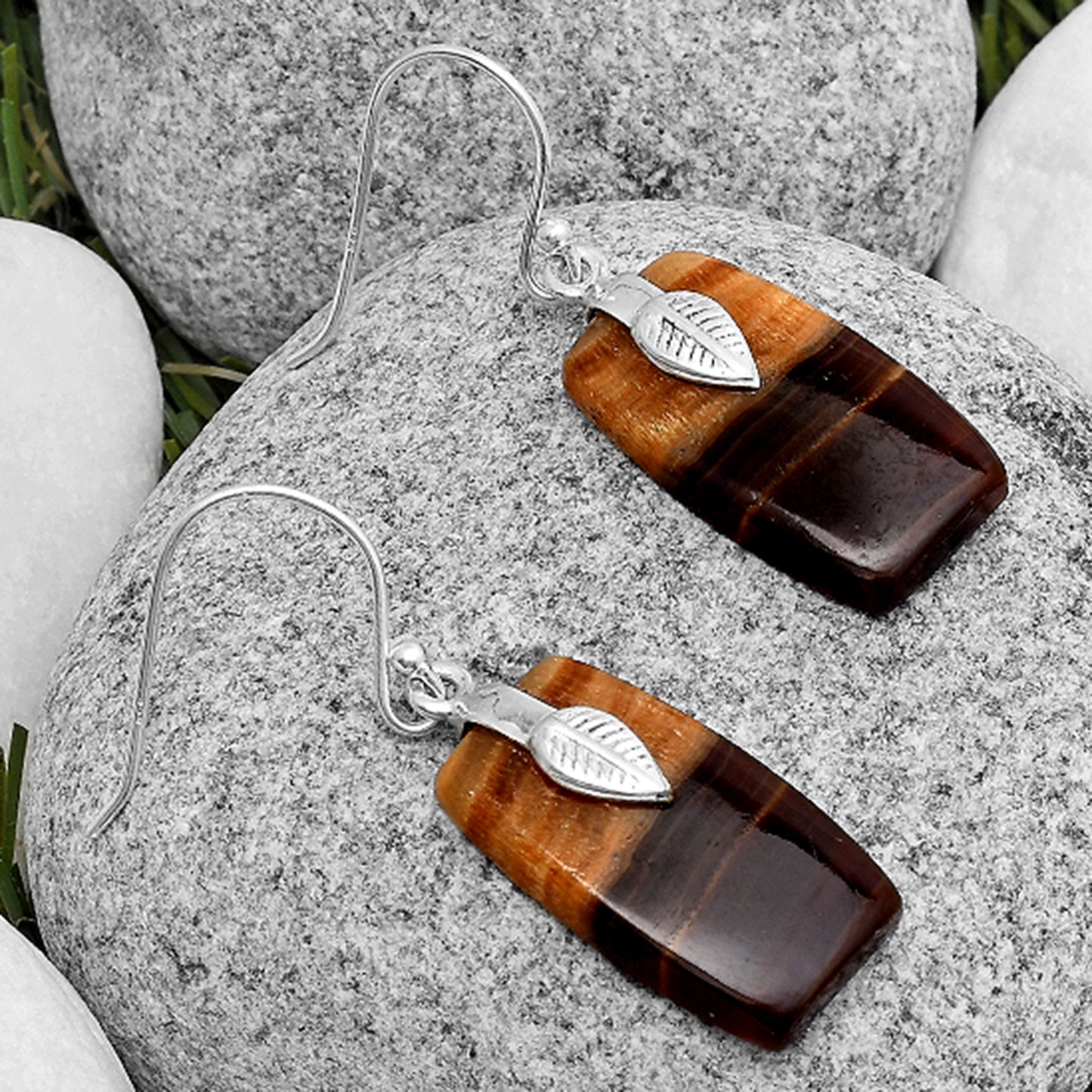 Natural Brown Fluorite Earrings E-1137 SDE67202