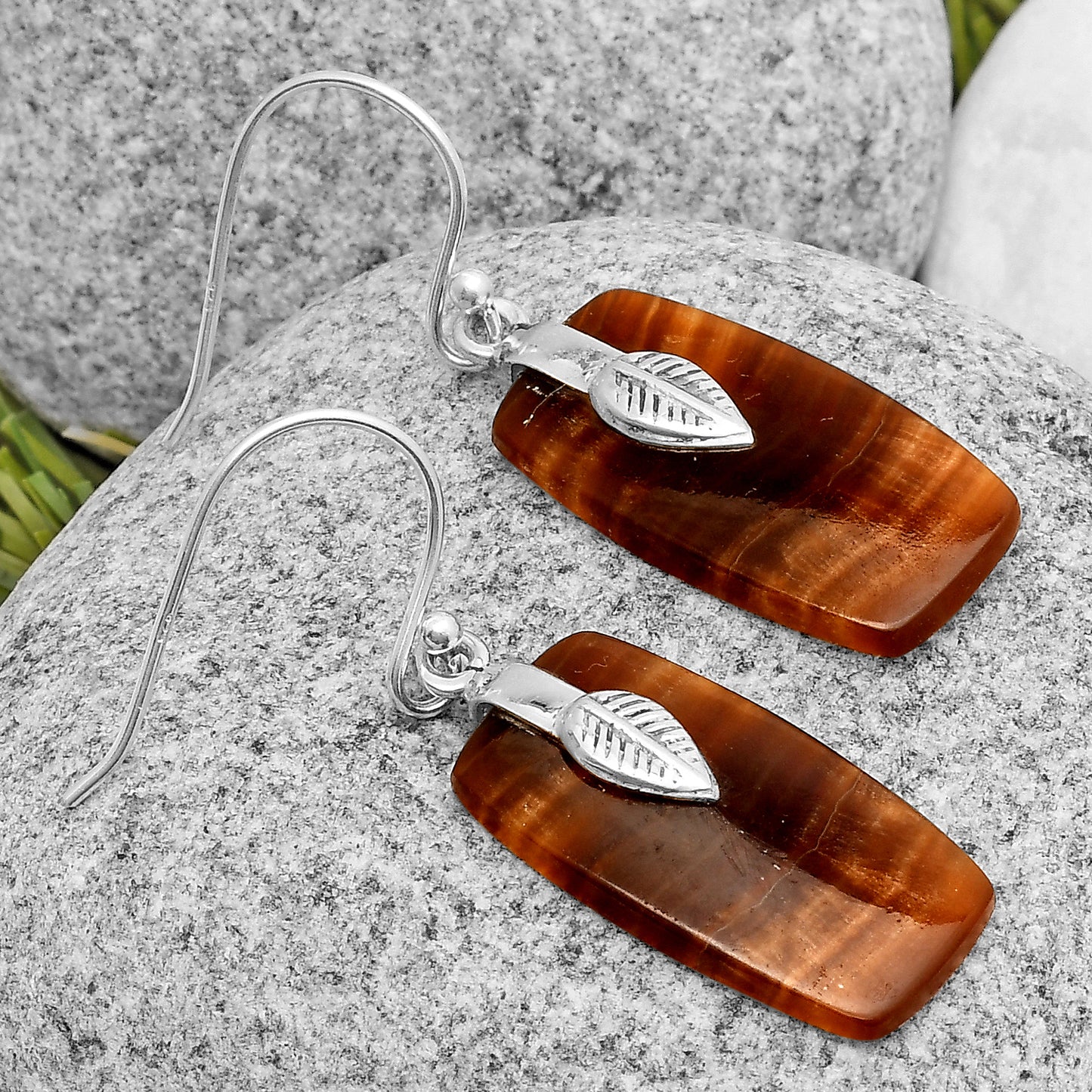 Natural Brown Fluorite Earrings E-1137 SDE67225