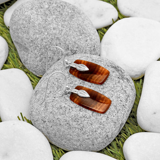 Natural Brown Fluorite Earrings E-1137 SDE67225