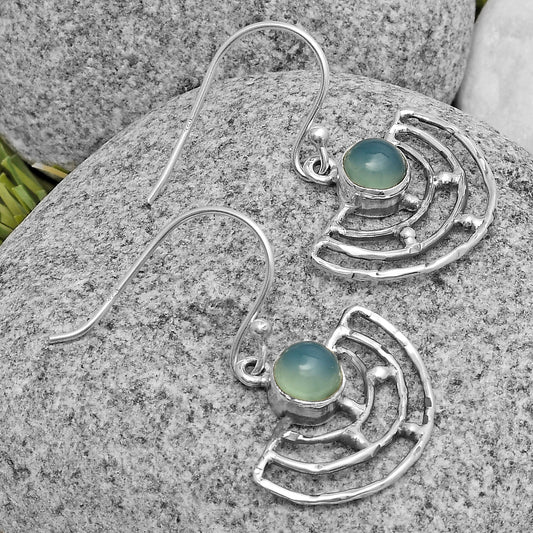 Natural Aqua Chalcedony Earrings E-1225 SDE67238