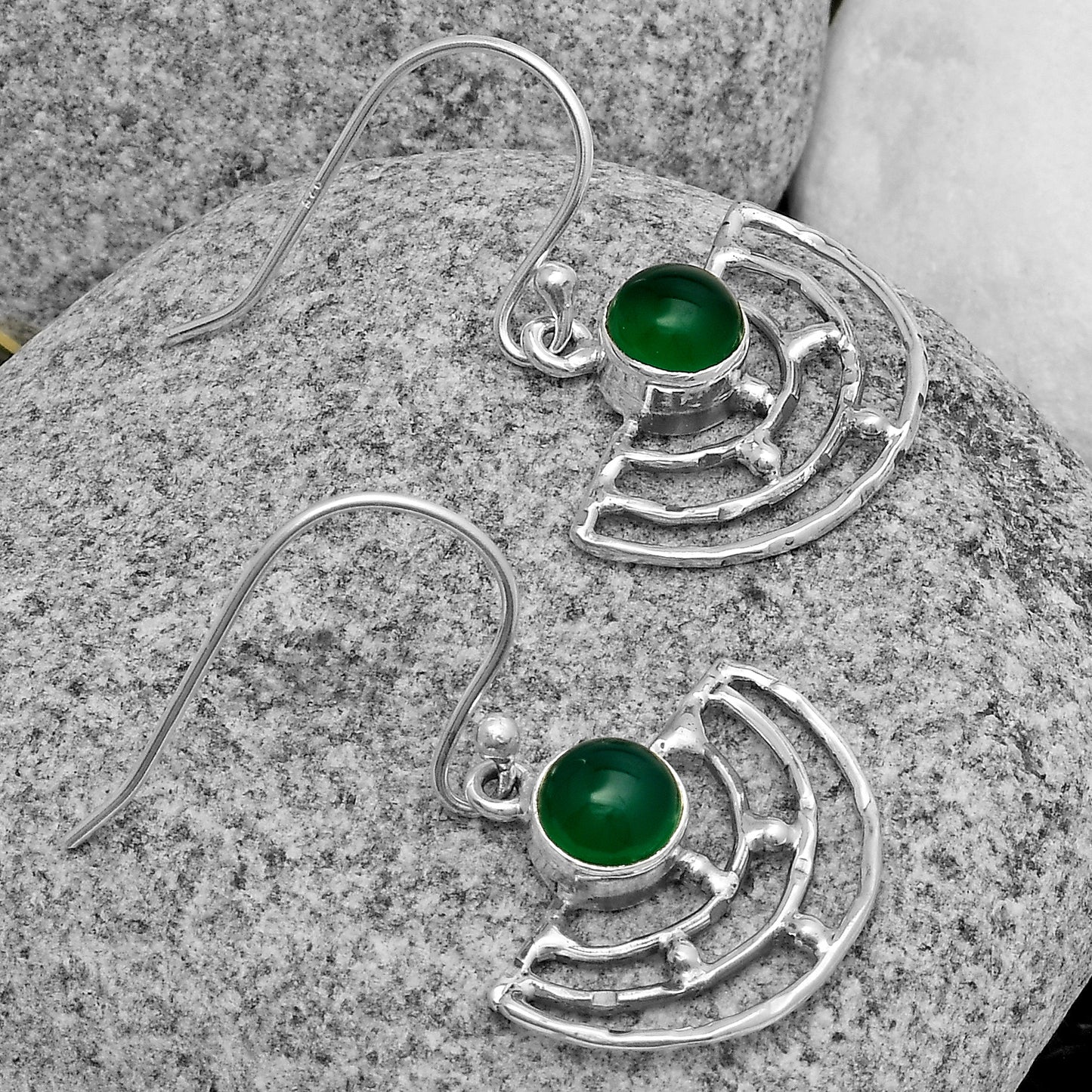 Natural Green Onyx Earrings E-1225 SDE67251
