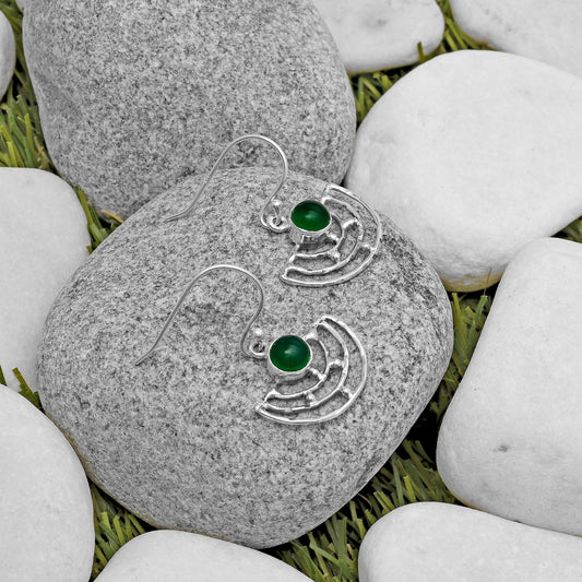 Natural Green Onyx Earrings E-1225 SDE67251