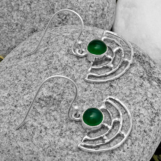 Natural Green Onyx Earrings E-1225 SDE67254