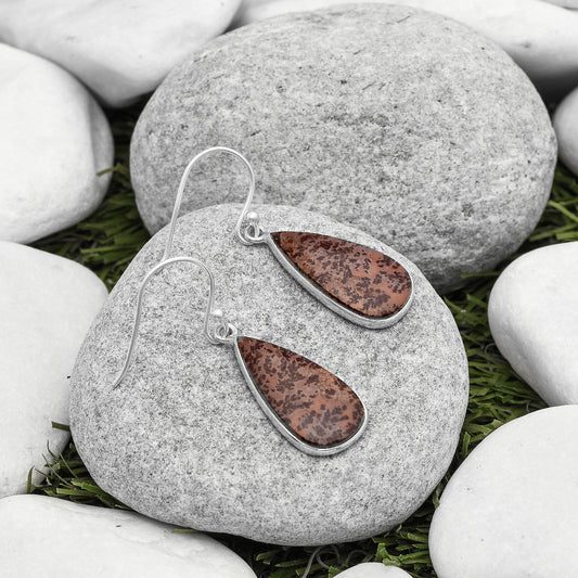 Natural Coffee Bean Jasper Earrings E-1001 SDE67366