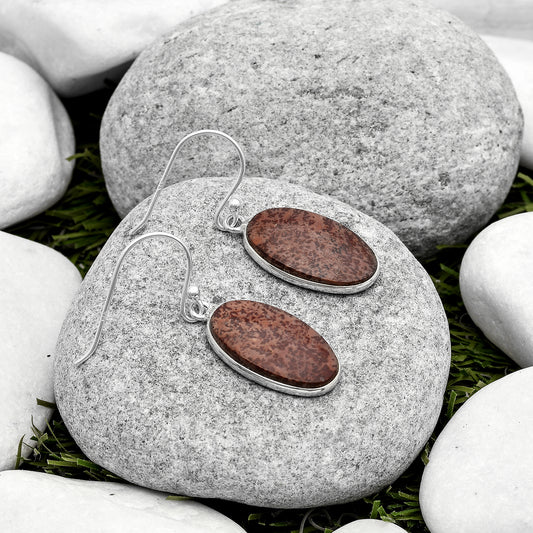 Natural Coffee Bean Jasper Earrings E-1001 SDE67386