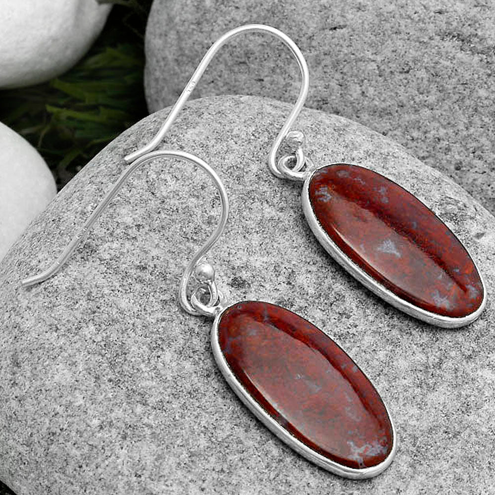 Natural Texas Moss Agate Earrings E-1001 SDE67514