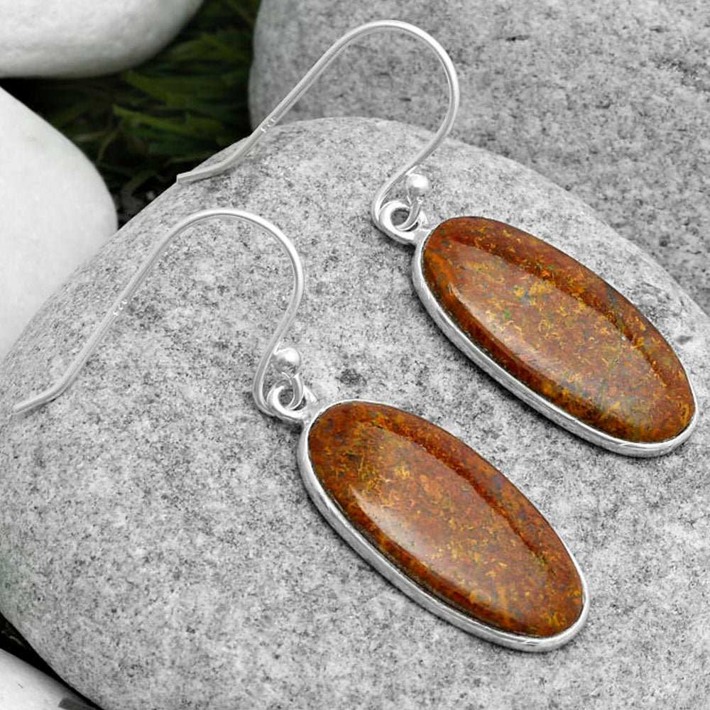 Natural Red Moss Agate Earrings E-1001 SDE67528