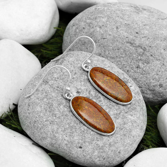 Natural Red Moss Agate Earrings E-1001 SDE67528