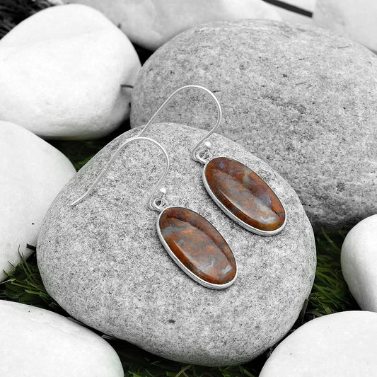 Natural Texas Moss Agate Earrings E-1001 SDE67611