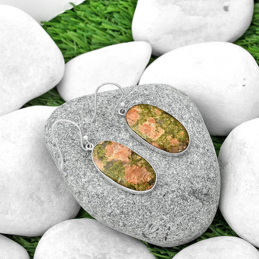 Natural Unakite Earrings E-1001 SDE68685