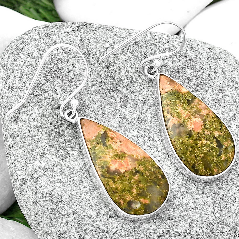 Natural Unakite Earrings E-1001 SDE68771