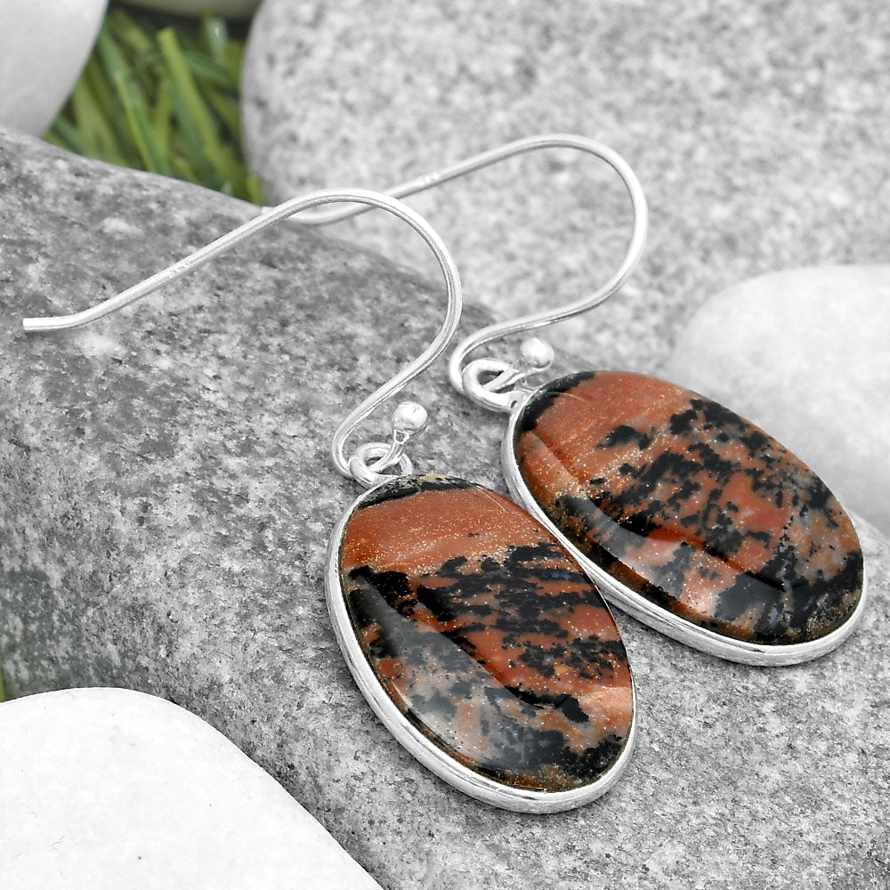 Natural Russian Honey Dendrite Opal Earrings E-1001 SDE69343