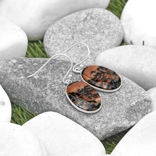 Natural Russian Honey Dendrite Opal Earrings E-1001 SDE69343