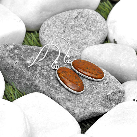 Natural Red Moss Agate Earrings E-1001 SDE69399