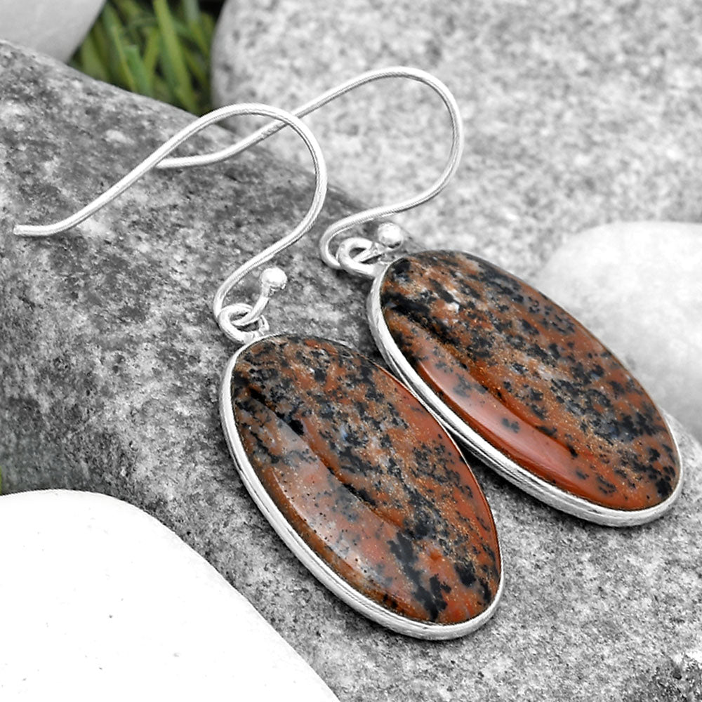 Natural Russian Honey Dendrite Opal Earrings E-1001 SDE69541