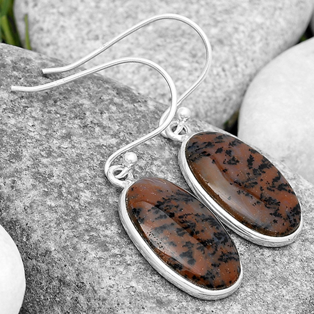 Natural Russian Honey Dendrite Opal Earrings E-1001 SDE69848