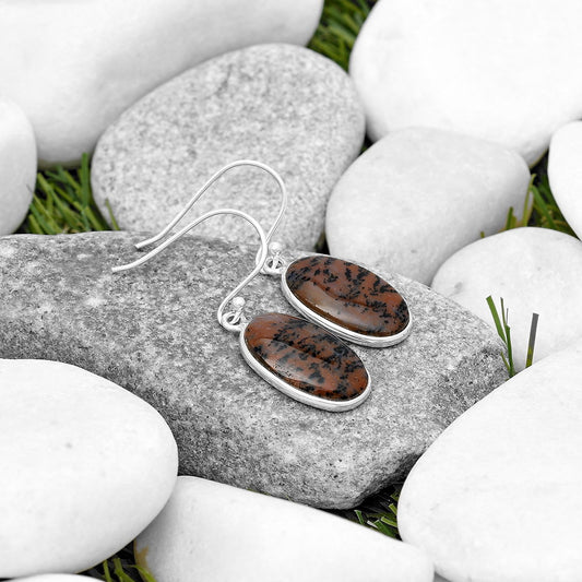 Natural Russian Honey Dendrite Opal Earrings E-1001 SDE69848