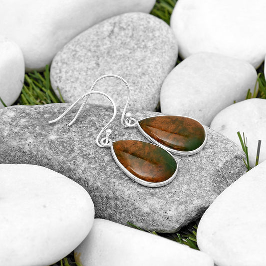 Natural Chrome Chalcedony Earrings E-1001 SDE69879