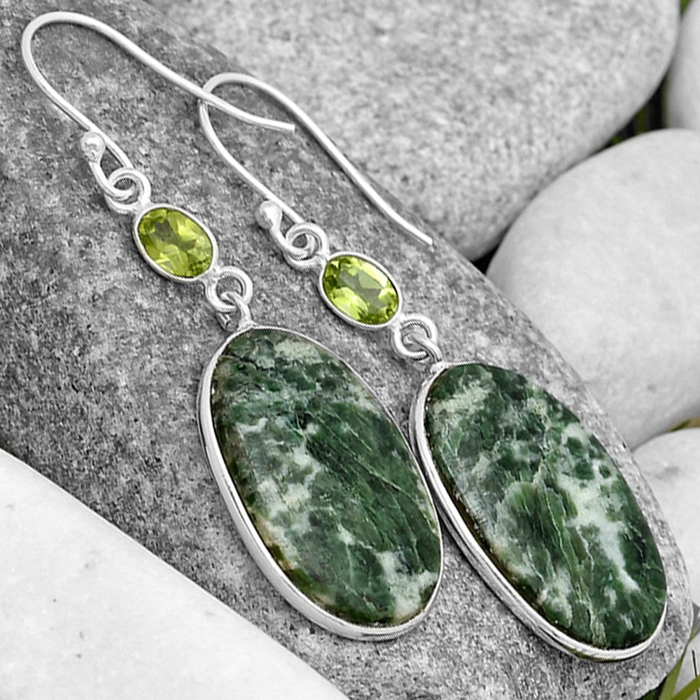 Natural Dioptase & Peridot Earrings E-1002 SDE70212