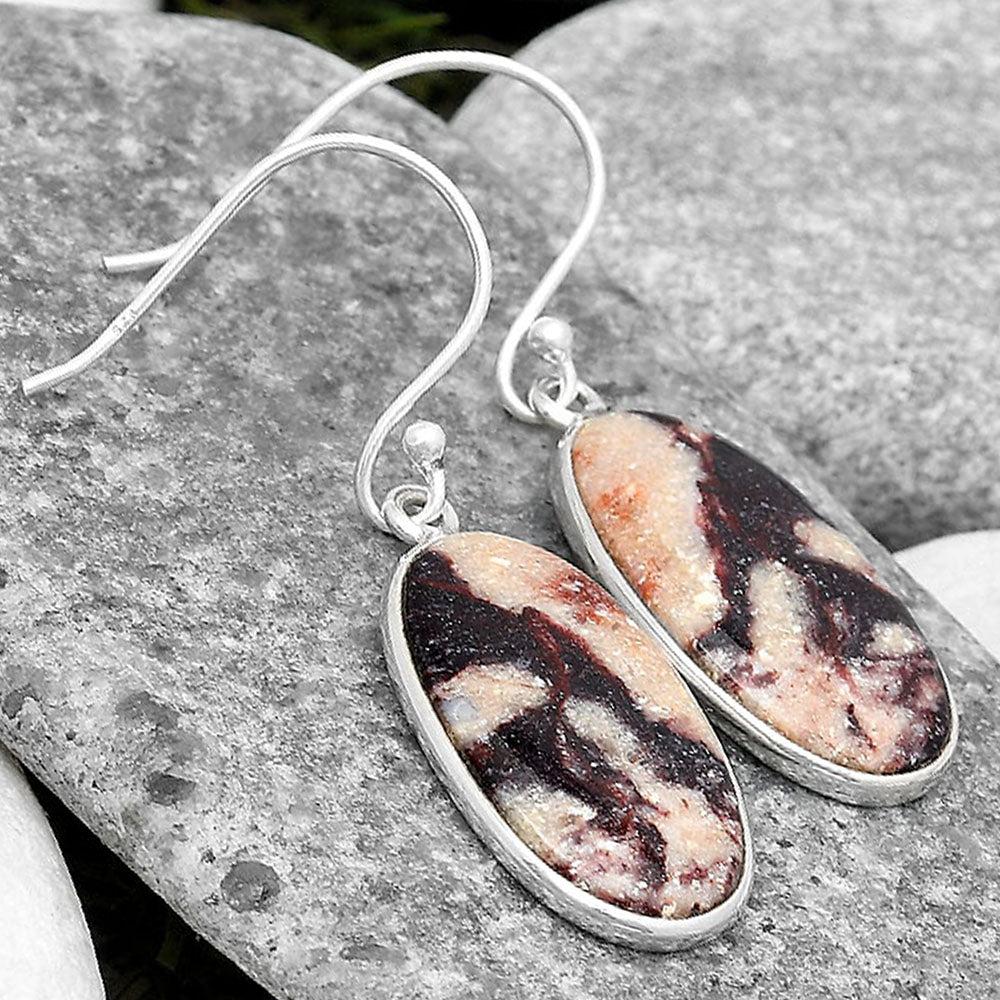 Natural Indian Blanket Jasper Earrings E-1001 SDE70402