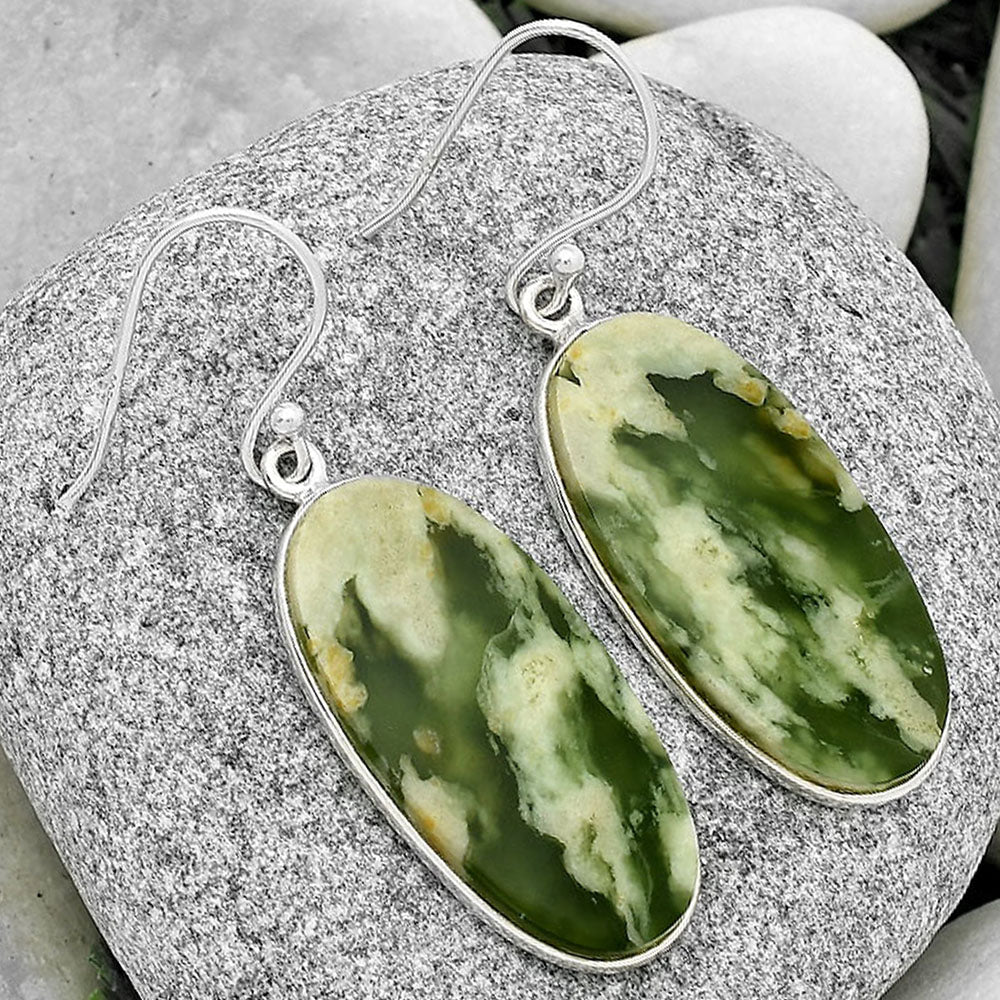 Natural Serpentine Earrings E-1001 SDE70451