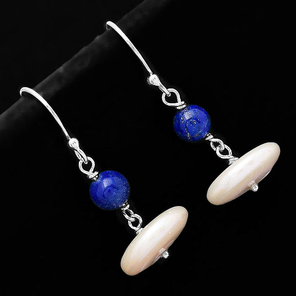 Fresh Water Pearl & Lapis Lazuli Earrings E-1009 SDE70573