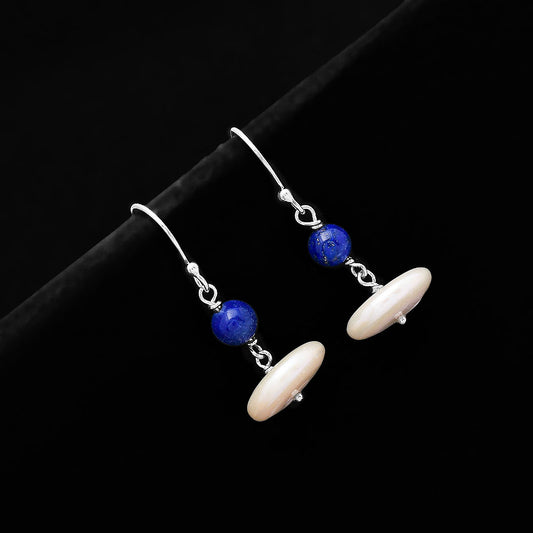 Fresh Water Pearl & Lapis Lazuli Earrings E-1009 SDE70573