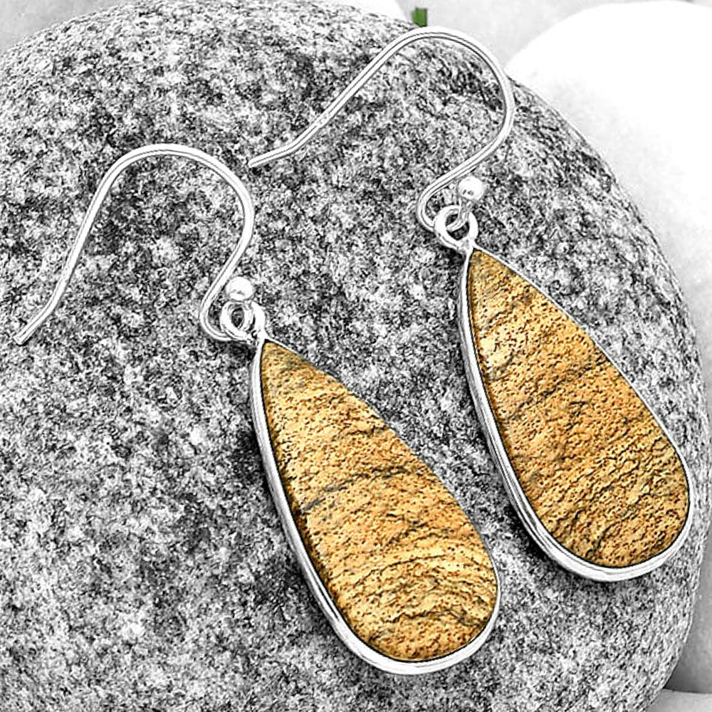 Natural Picture Jasper Earrings E-1001 SDE74832