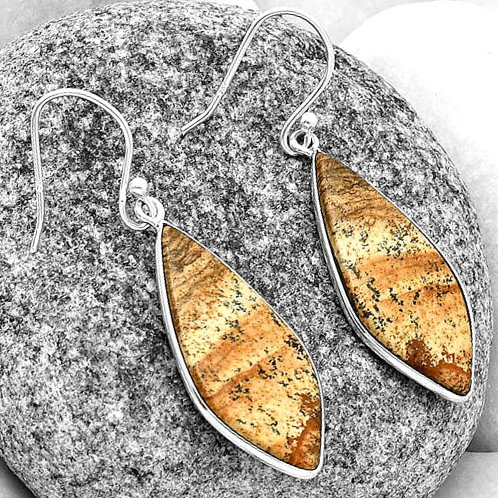 Natural Picture Jasper Earrings E-1001 SDE74833