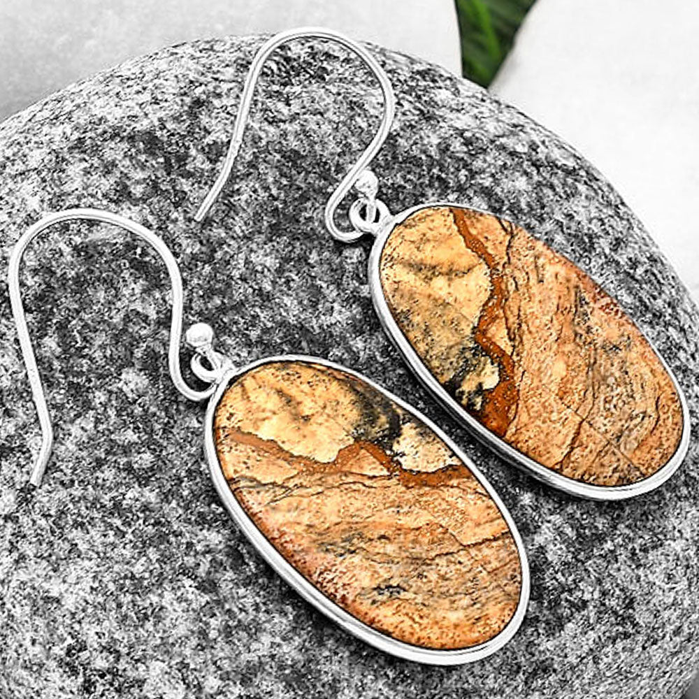 Natural Picture Jasper Earrings E-1001 SDE76870
