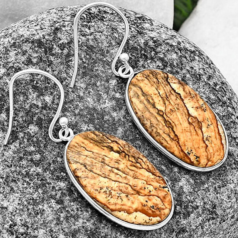 Natural Picture Jasper Earrings E-1001 SDE76885