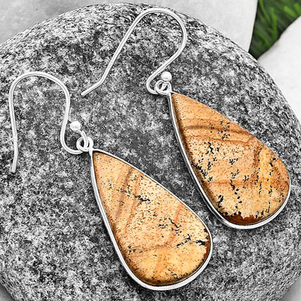 Natural Picture Jasper Earrings E-1001 SDE77076