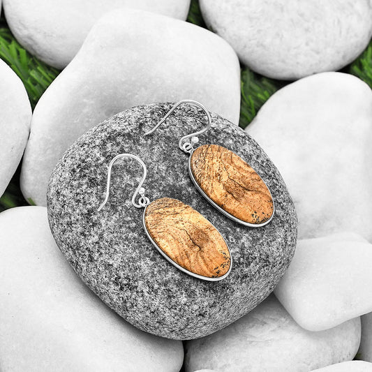 Natural Picture Jasper Earrings E-1001 SDE77080