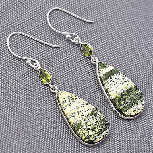 Natural Chrysotile & Peridot Earrings E-1002 SDE77428