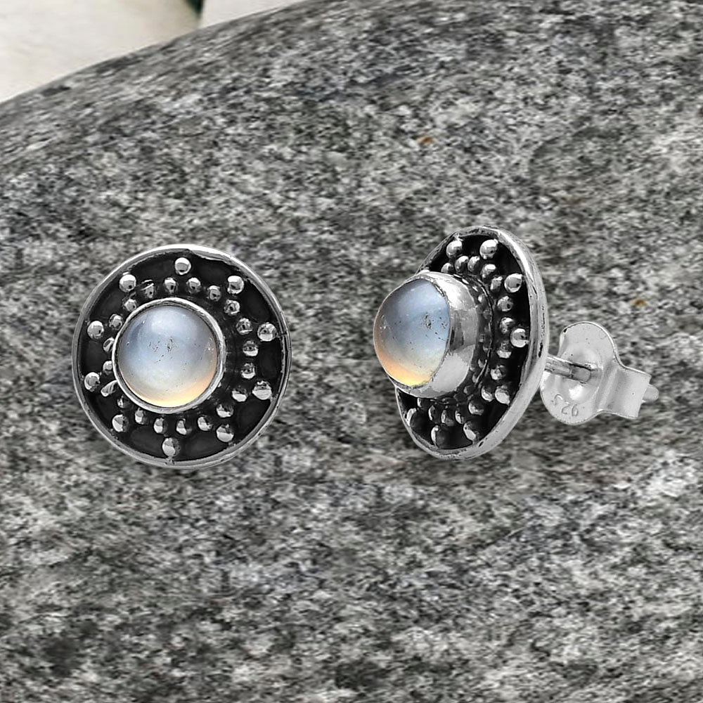Natural Srilankan Moonstone Stud Earrings E-1121 SDE78047