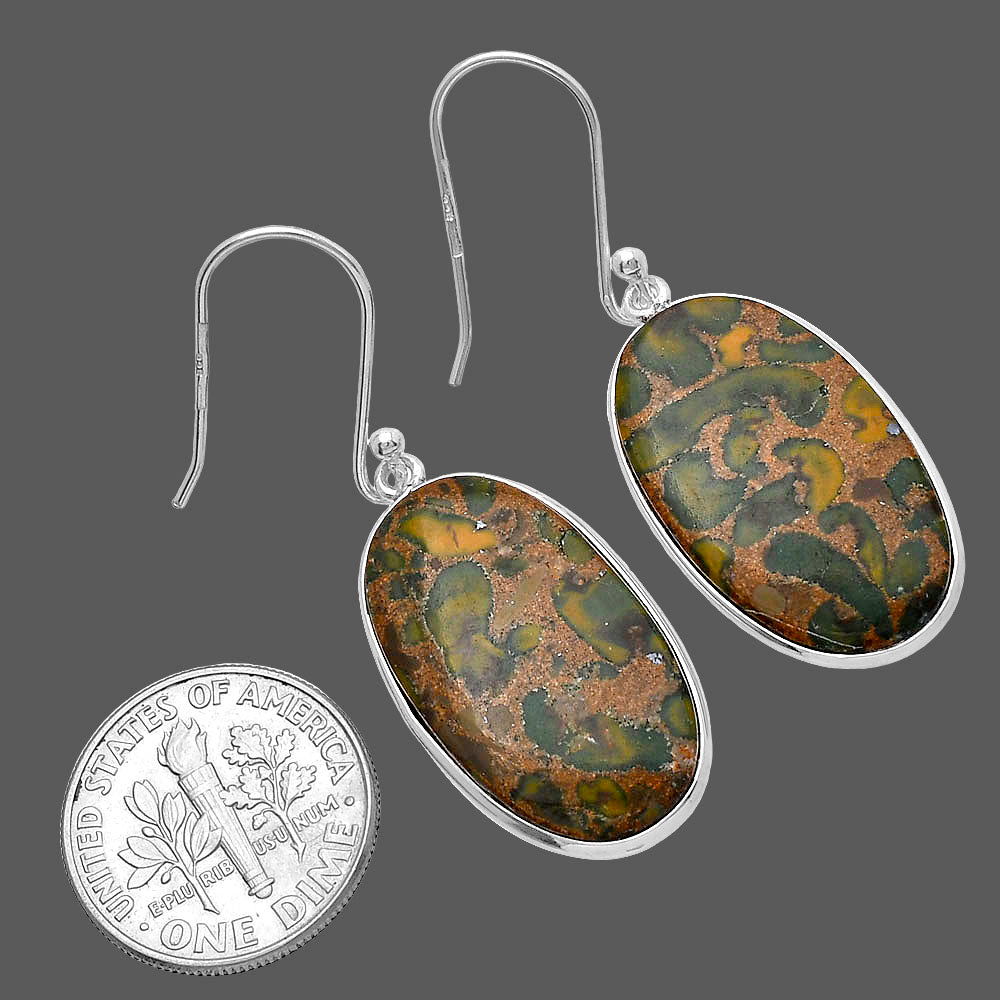 Natural Bamboo Jasper Earrings E-1001 SDE79484