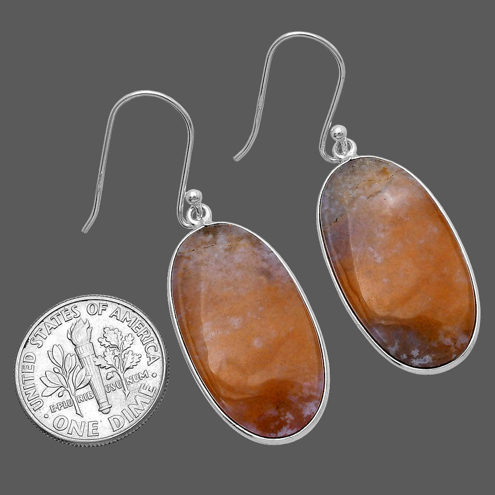 Natural Red Moss Agate Earrings E-1001 SDE80007