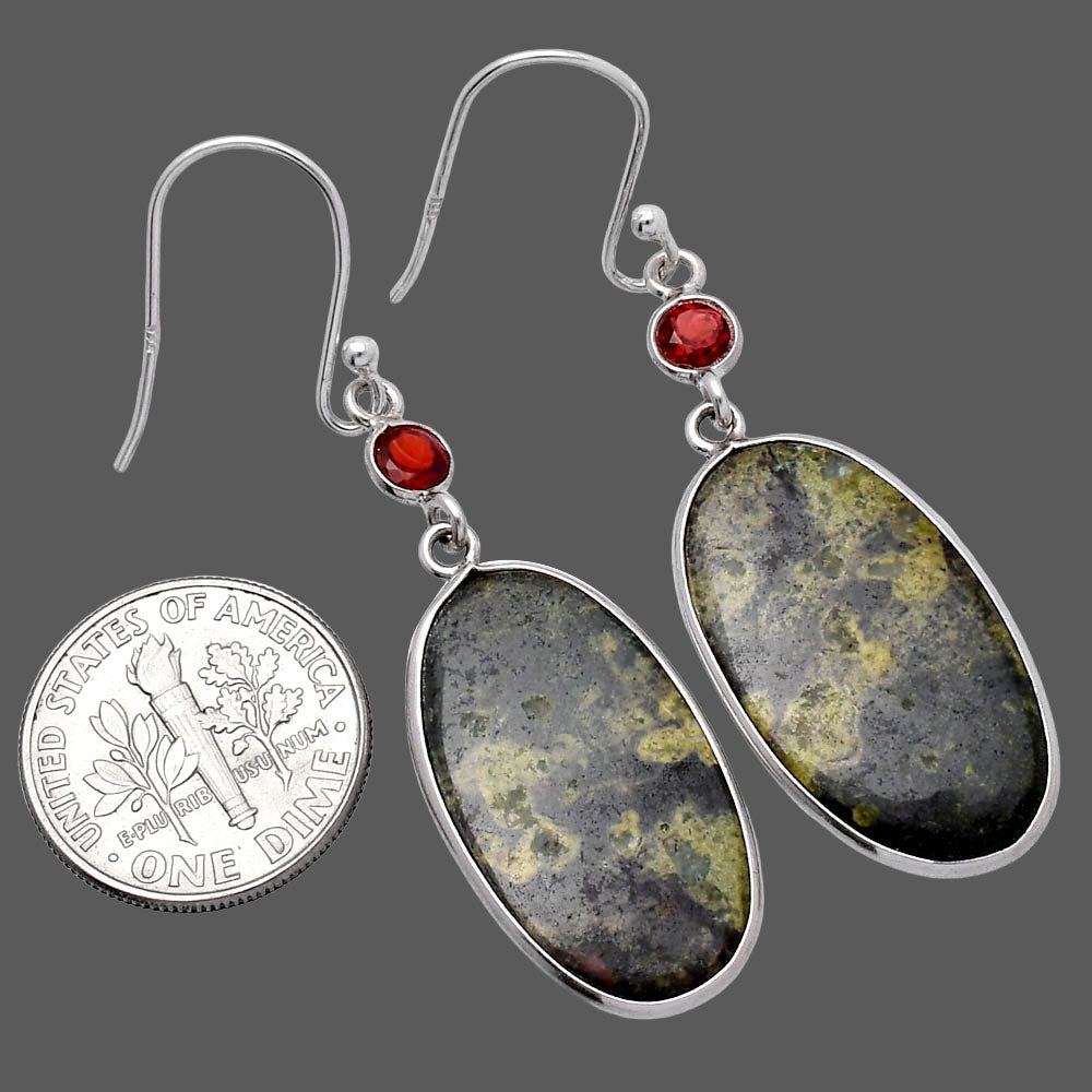Natural Star Galaxy Jasper & Garnet Earrings E-1002 SDE80637