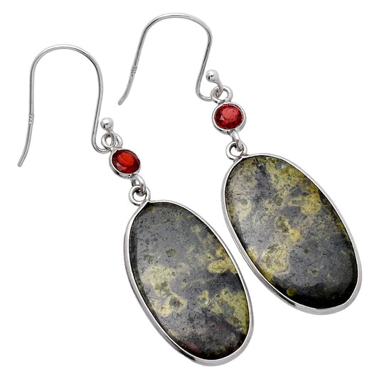Natural Star Galaxy Jasper & Garnet Earrings E-1002 SDE80637