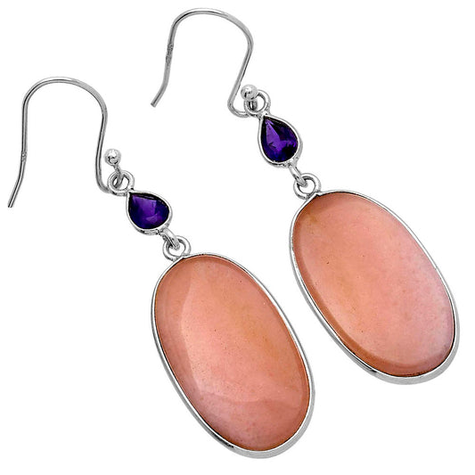 Natural Pink Aventurine & Amethyst Earrings E-1002 SDE80672