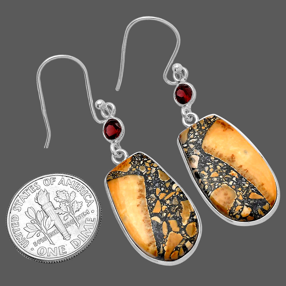 Maligano Jasper - Indonesia & Garnet Earrings E-1002 SDE80730