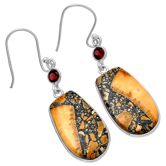 Maligano Jasper - Indonesia & Garnet Earrings E-1002 SDE80730