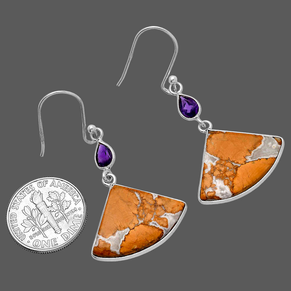 Natural Maligano Jasper & Amethyst Earrings E-1002 SDE80742