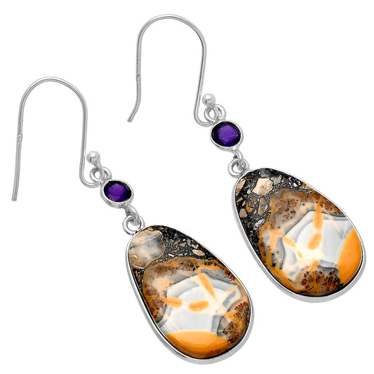 Natural Maligano Jasper & Amethyst Earrings E-1002 SDE80744