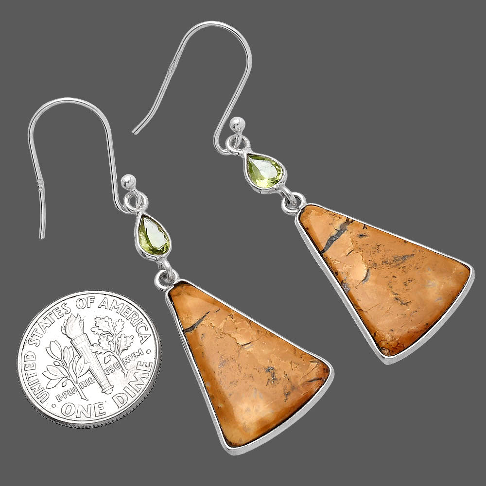 Natural Maligano Jasper & Peridot Earrings E-1002 SDE80871