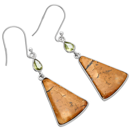 Natural Maligano Jasper & Peridot Earrings E-1002 SDE80871