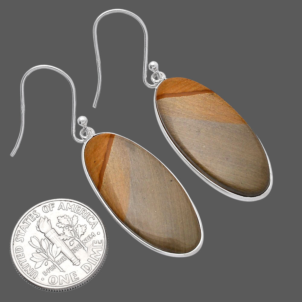 Natural Polygram Jasper Earrings E-1001 SDE81798