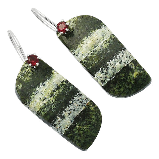 Natural Chrysotile & Garnet Earrings E-1082 SDE82017