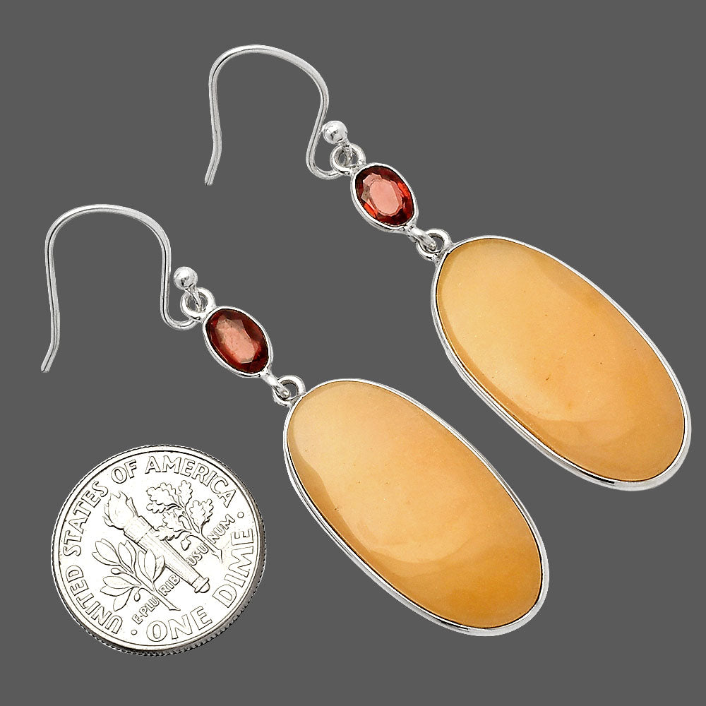 Natural Orange Aventurine & Garnet Earrings E-1002 SDE82315